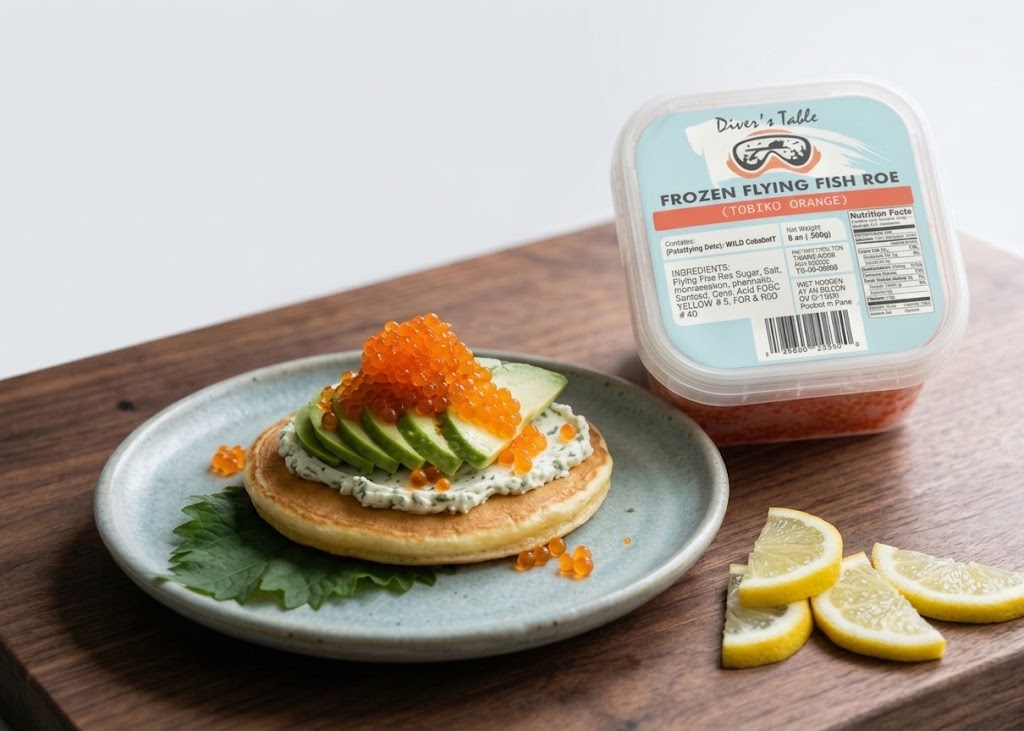 Diver's Table Frozen Flying Fish Roe Tobiko Orange 8 oz