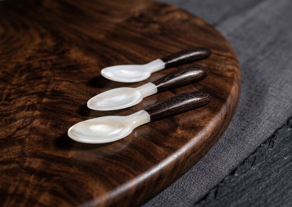 Mother of Pearl Caviar Spoons & Plates
