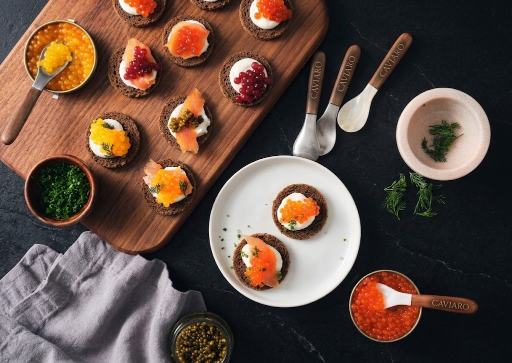 Mother of Pearl Caviar Spoons & Plates